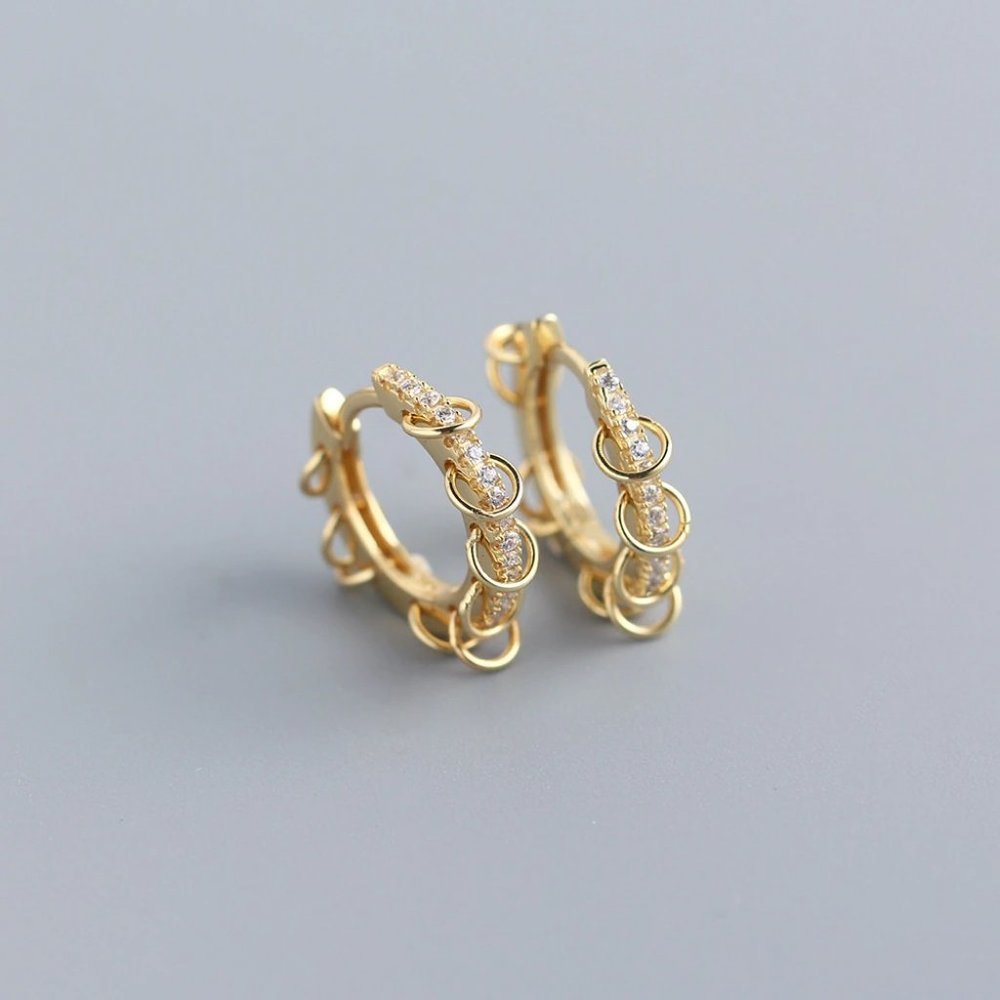 *NEW 925 Sterling Silver Diamond Hoop Earrings D1 - Picture 6 of 7
